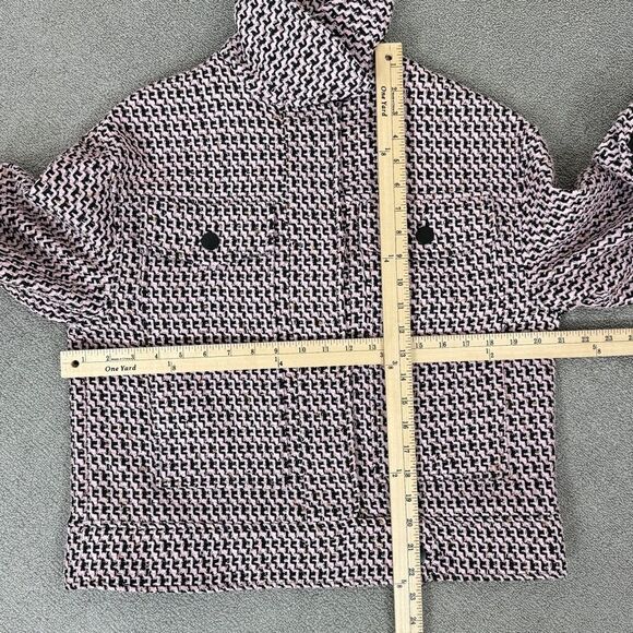Topshop Dixie Textured Boucle Tweed Jacket Pink Black Size 6 - Picture 14 of 15